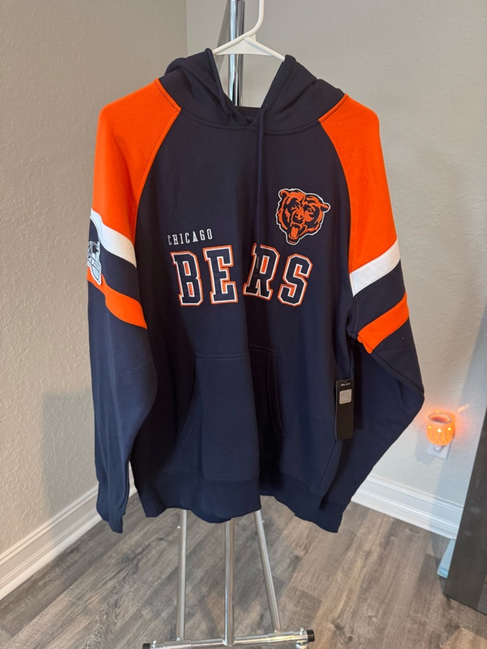 NFL Chicago Bears Navy, Orange & White Hooded Zip Sweatshirt